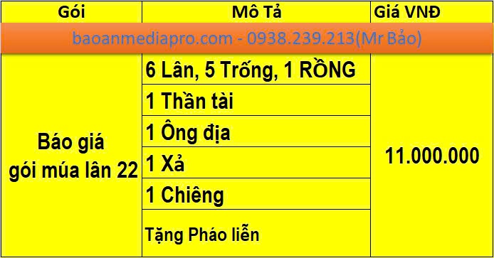 Báo Giá Múa Lân Khai Trương