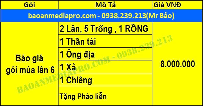 Báo Giá Múa Lân Khai Trương