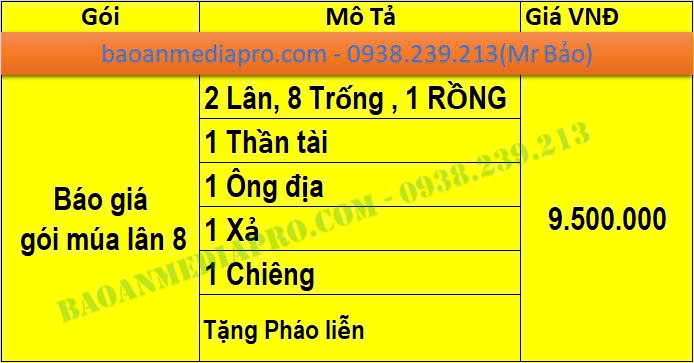 Báo Giá Múa Lân Khai Trương