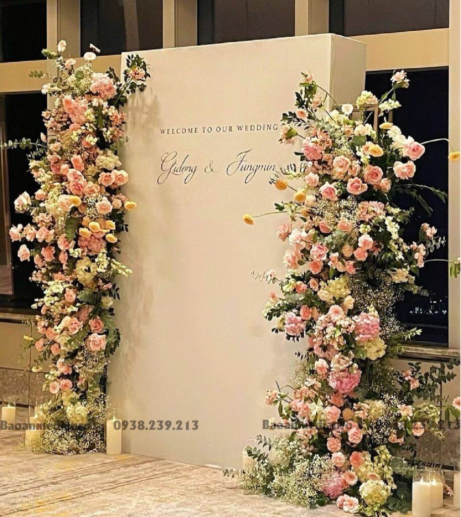 Trang trí backdrop cưới Hoa tươi